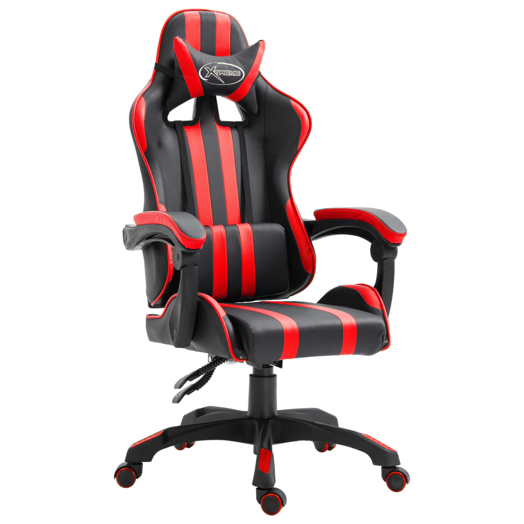 Vetonek Silla de gaming de cuero sintético rojo