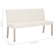 Synthetic leather bench 139.5 cm cream color V9345 Vetonek