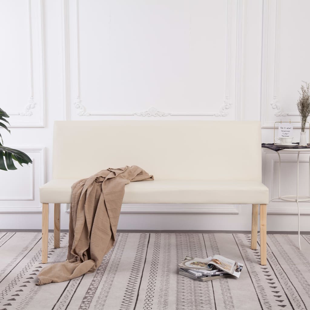 Synthetic leather bench 139.5 cm cream color V9345 Vetonek