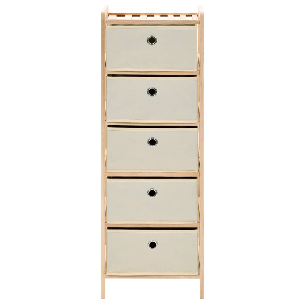 Estantes con 5 cestas de tela 2 unidades madera de cedro beige vidaXL