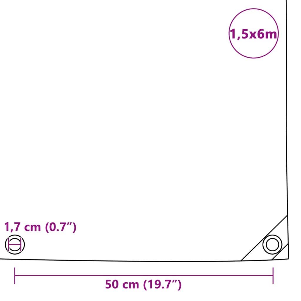 Lona 650 g/m² 1,5x6 m verde