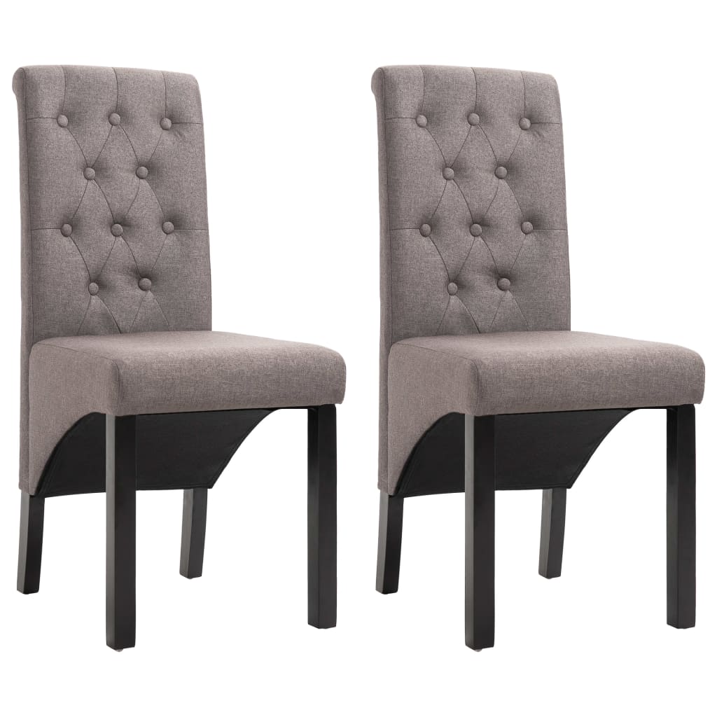 Vetonek Sillas de comedor 2 unidades de tela gris taupe