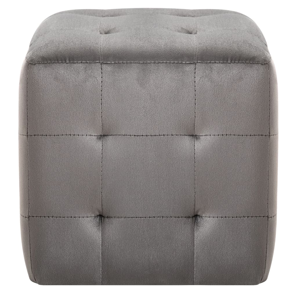 Tavoli notturni 2 unità Velvet grigio 30x30x30 cm