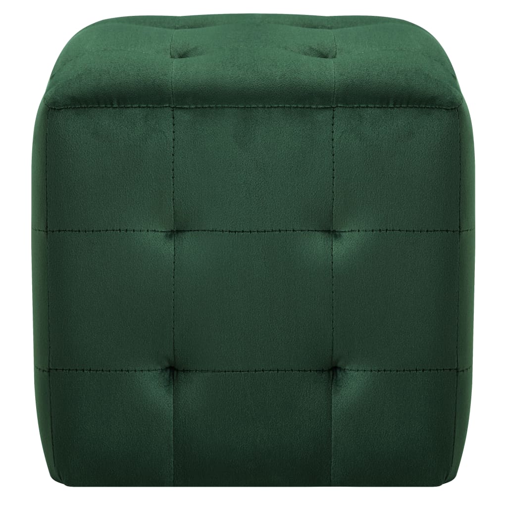 Tavoli notturni 2 unità velluto verde 30x30x30 cm