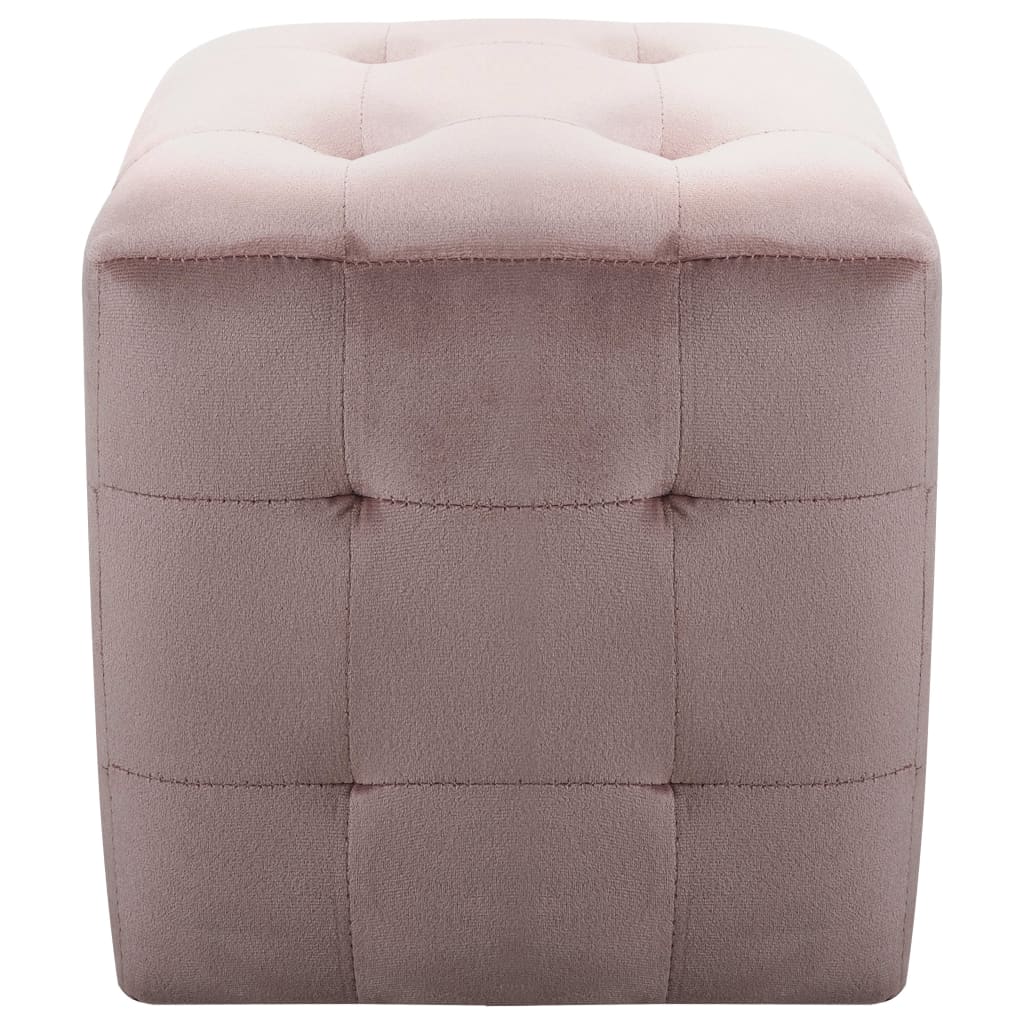 Tavoli notturni 2 unità Velvet rosa 30x30x30 cm