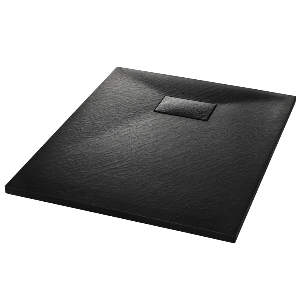 Plato de ducha SMC negro 90x70 cm vidaXL