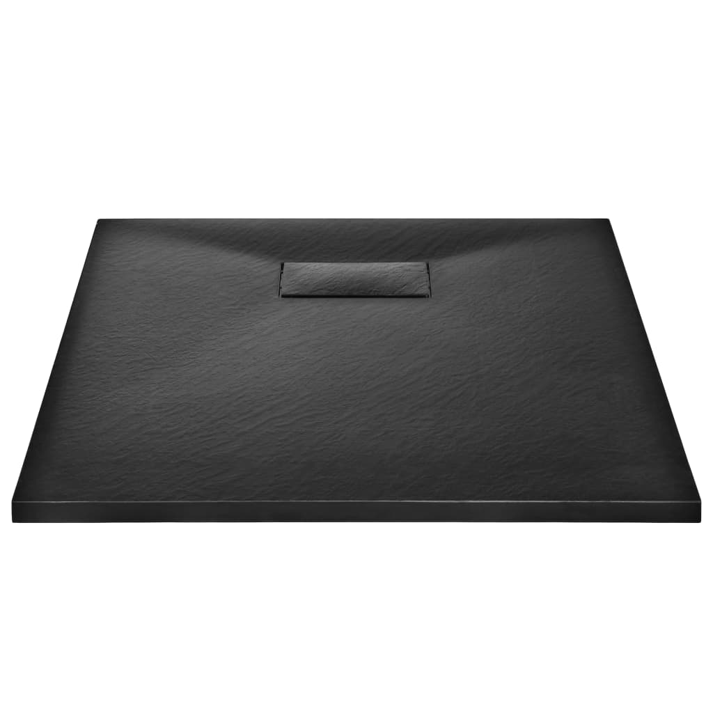 Plato de ducha SMC negro 90x70 cm vidaXL