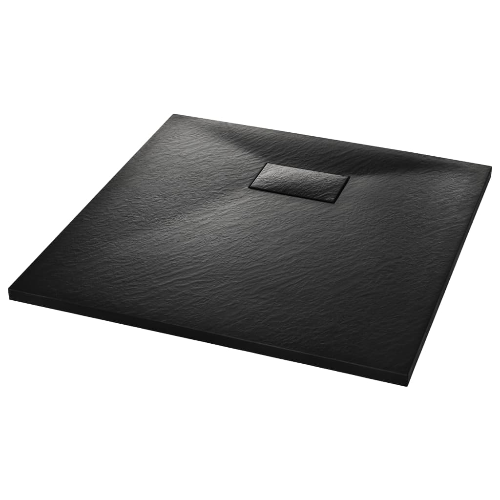 Plato de ducha SMC negro 90x90 cm vidaXL