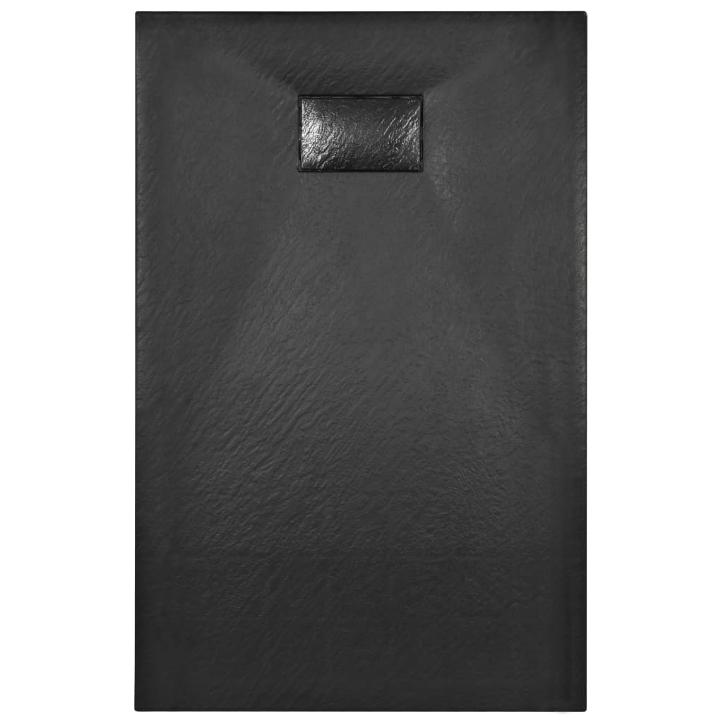 Plato de ducha SMC negro 100x80 cm vidaXL