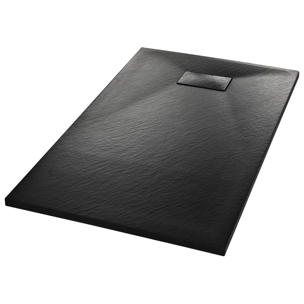 Plato de ducha SMC negro 120x70 cm vidaXL