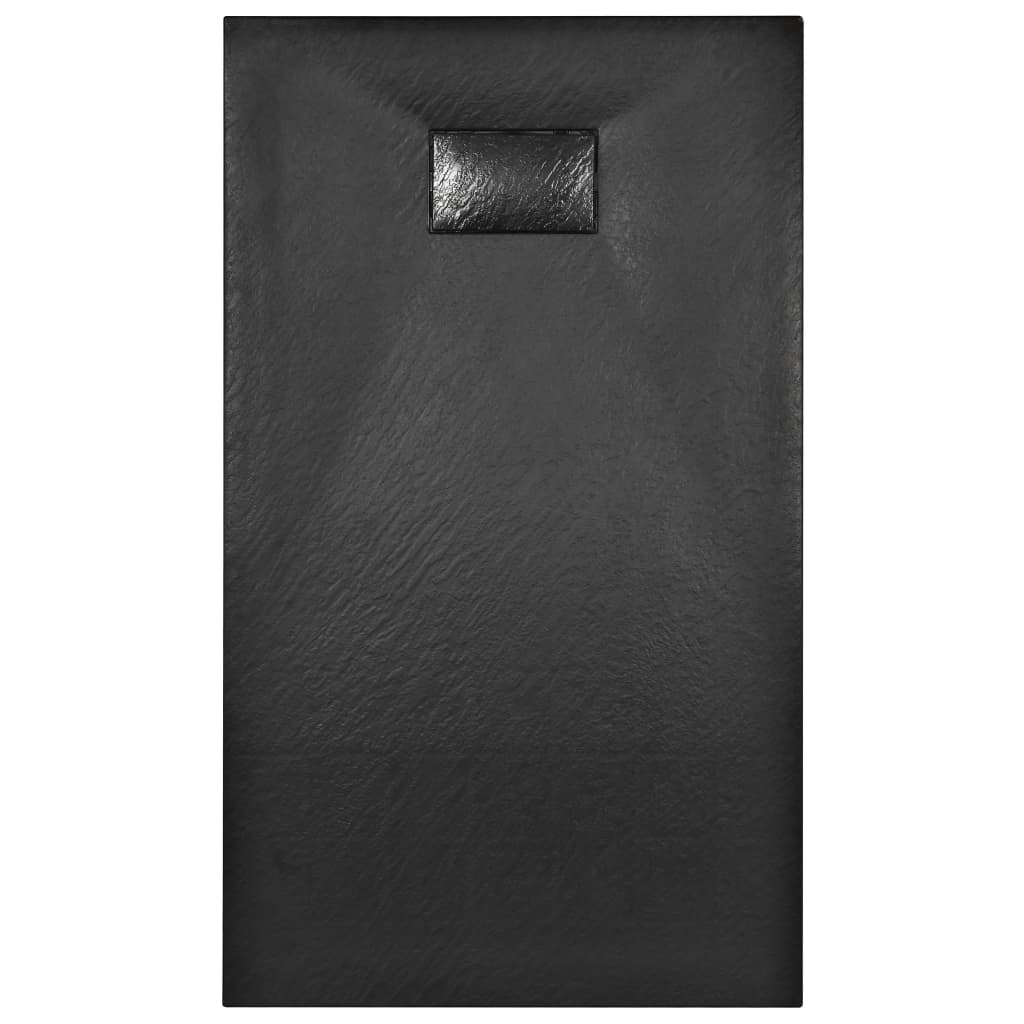 Plato de ducha SMC negro 120x70 cm vidaXL