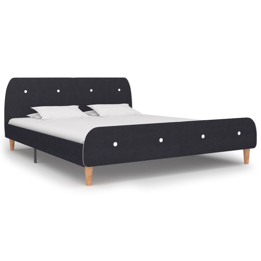 Vetonek Estructura de cama sin colchón tela gris oscuro 160x200 cm