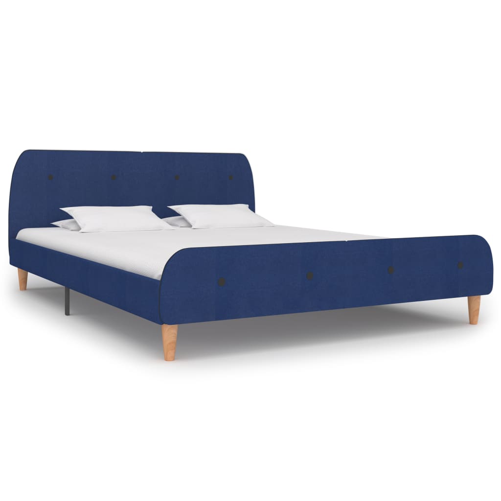 Vetonek Estructura de cama sin colchón tela azul 180x200 cm