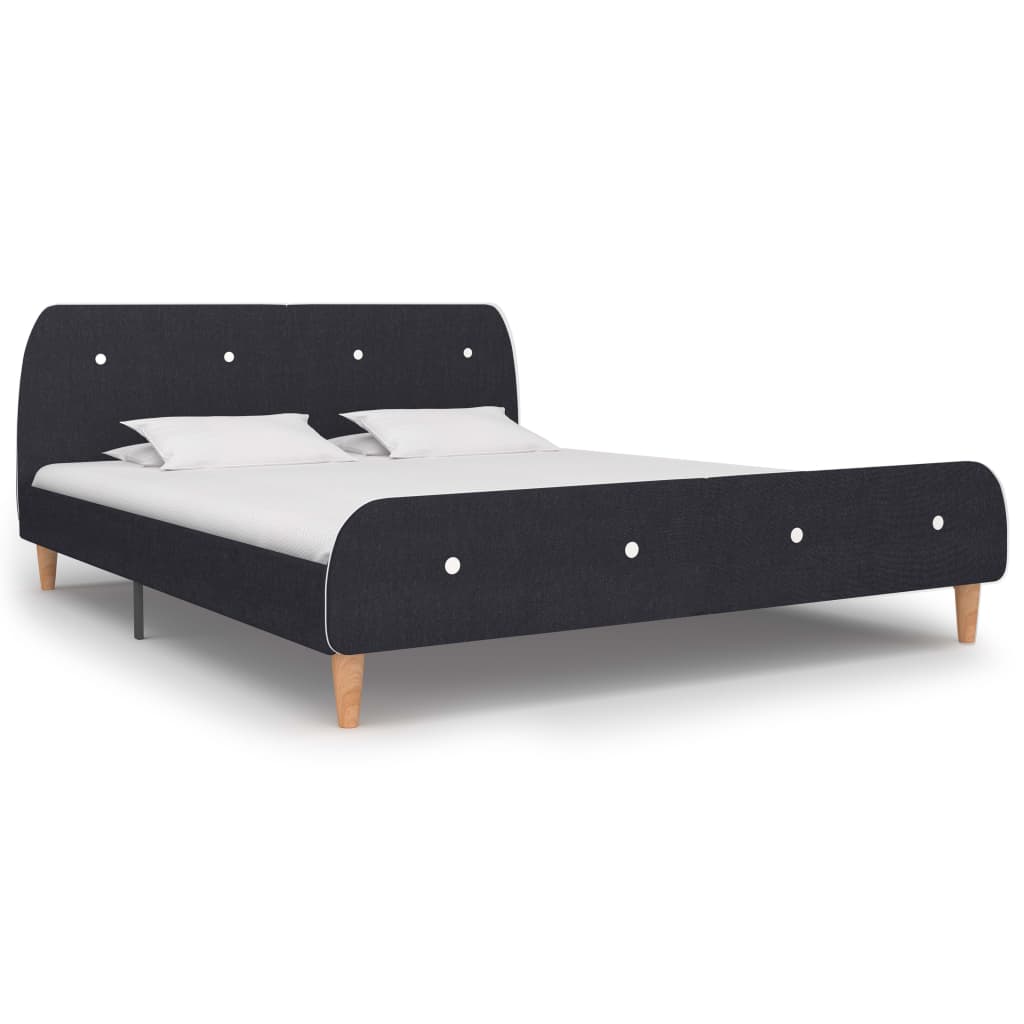 Vetonek Estructura de cama sin colchón tela gris oscuro 150x200 cm