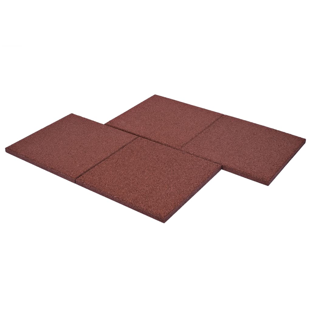 Losetas de goma protección de caídas 24 unidades 50x50x3cm rojo