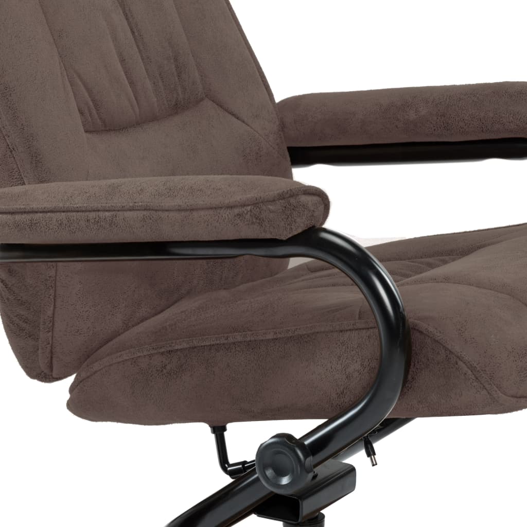 Sillón de TV con reposapiés cuero de ante sintética marrón vidaXL