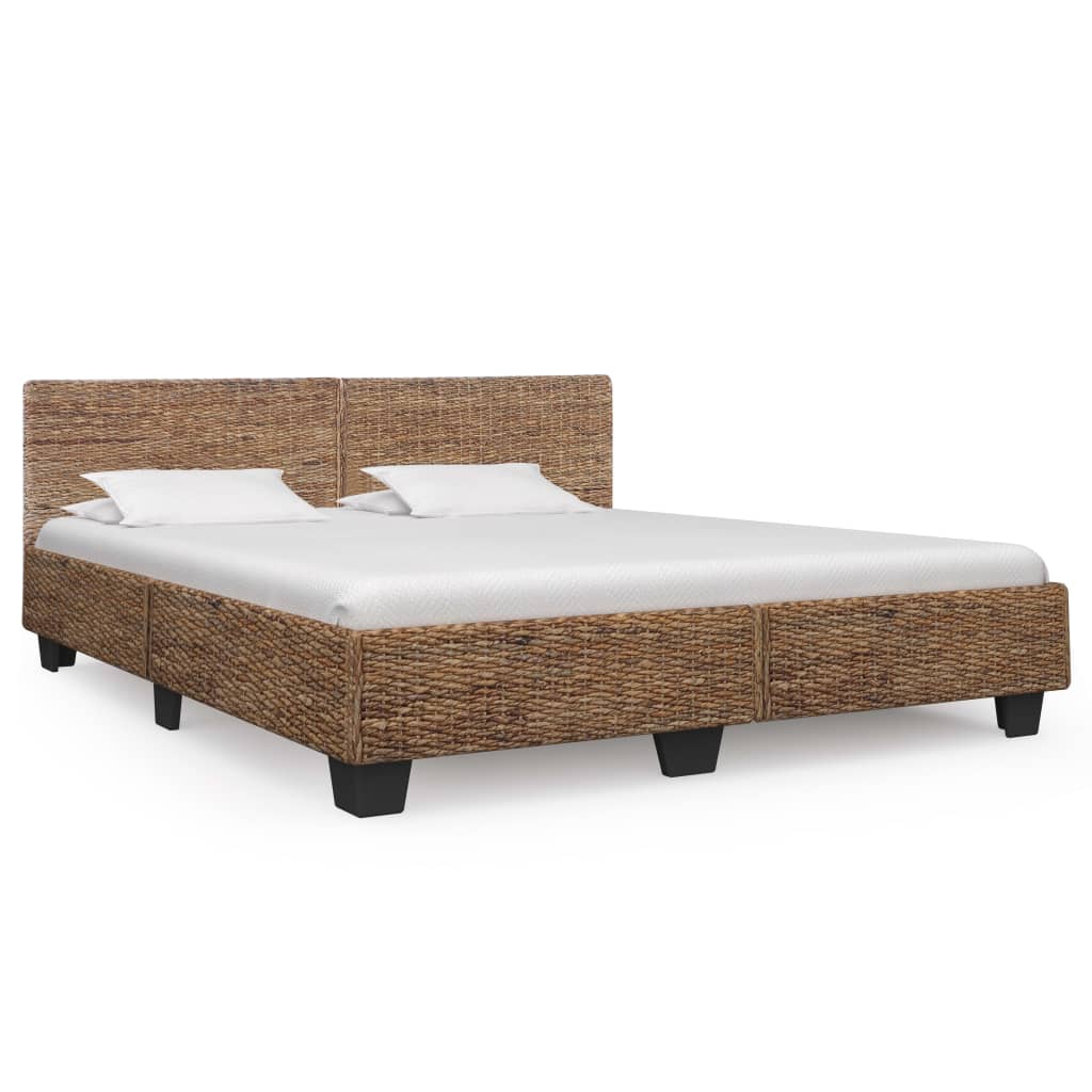 Vetonek Estructura de cama ratán natural gris 180x200 cm