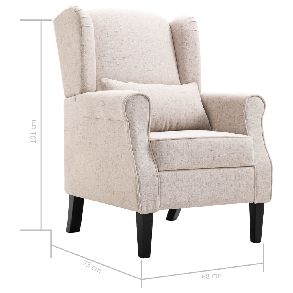 Beige cloth armchair