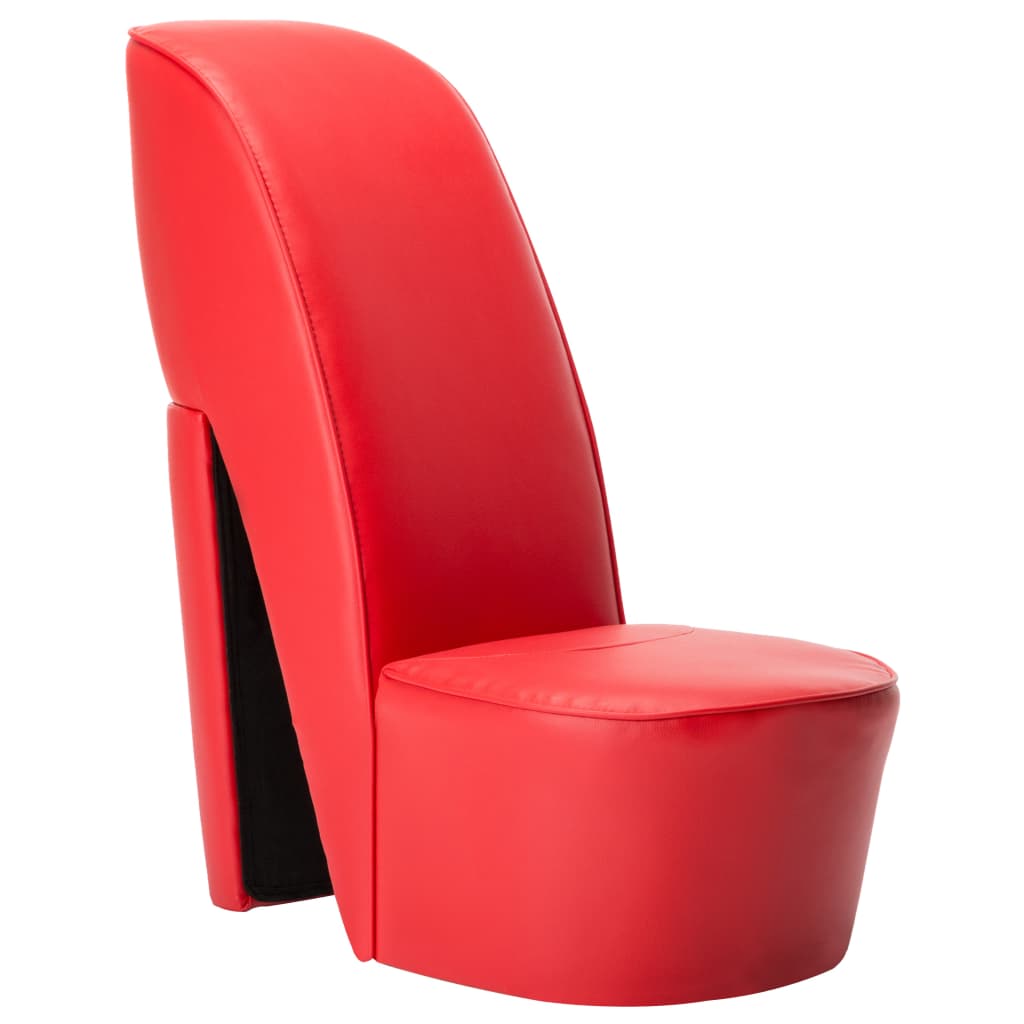 Vetonek Sillón con forma de zapato de tacón cuero sintético rojo