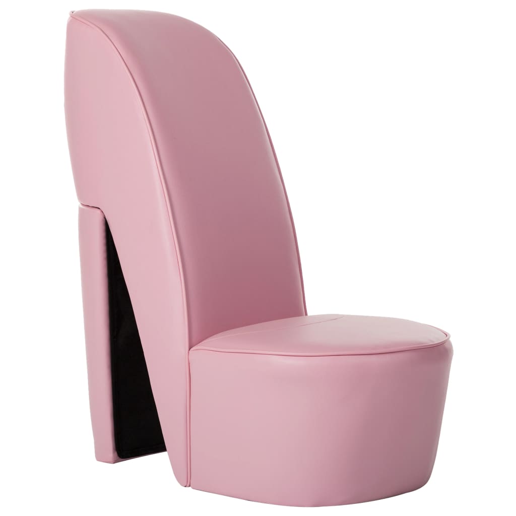 Vetonek Sillón con forma de zapato de tacón cuero sintético rosa