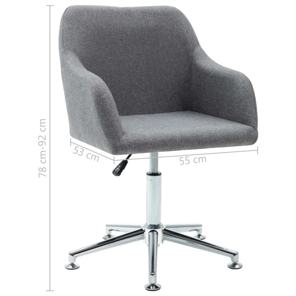 Silla de comedor giratoria tela gris claro