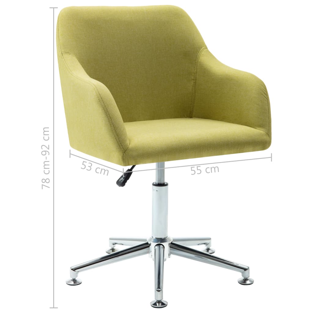 Silla de comedor giratoria tela verde vidaXL