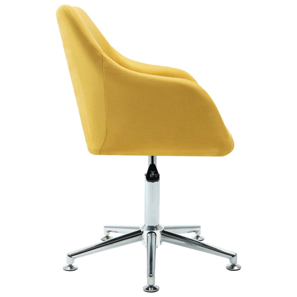 Silla de comedor giratoria tela amarillo vidaXL