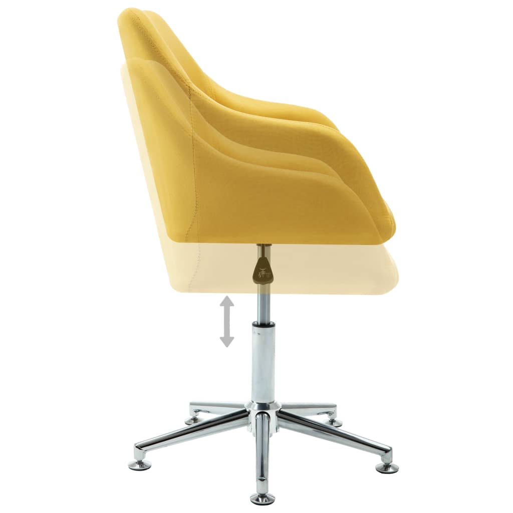 Silla de comedor giratoria tela amarillo vidaXL