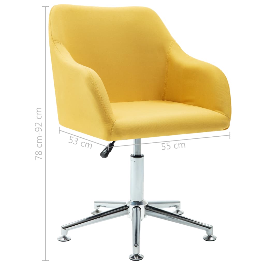 Silla de comedor giratoria tela amarillo vidaXL