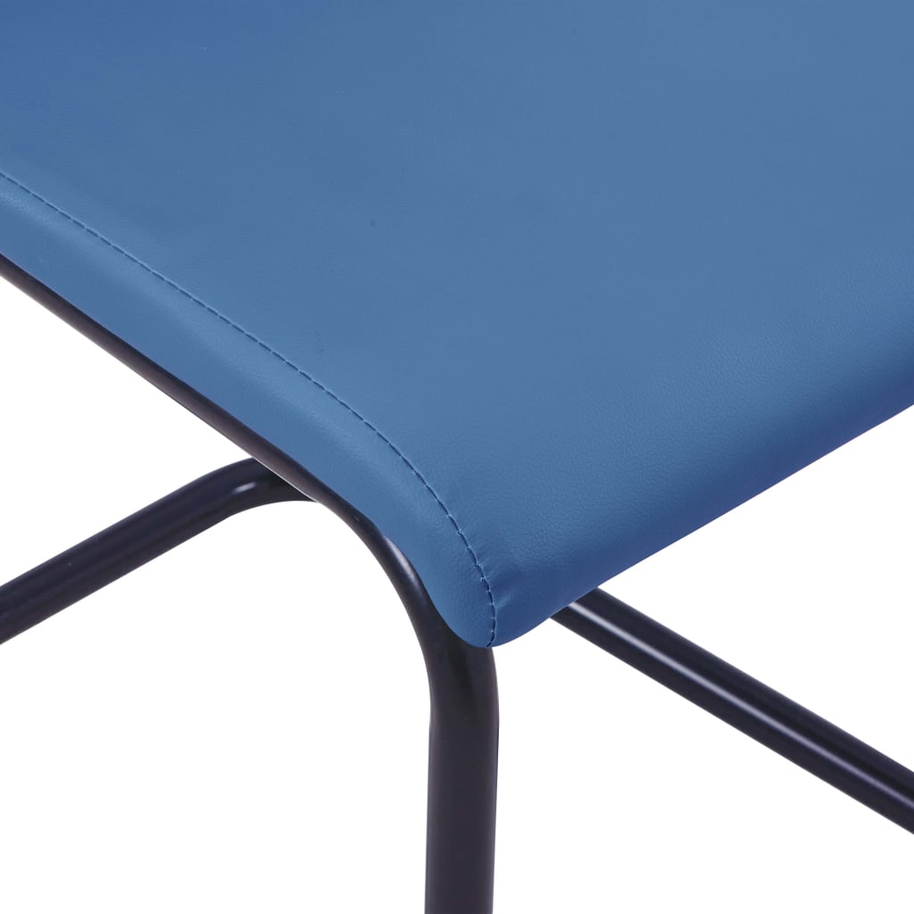 Sillas de comedor voladizas 4 unidades cuero sintético azul vidaXL