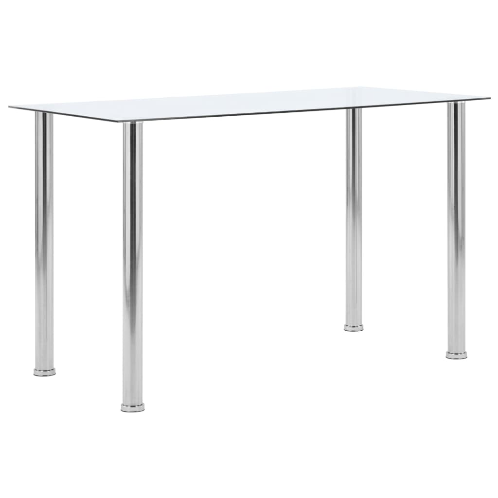 Vetonek Mesa de comedor vidrio templado transparente 120x60x75 cm