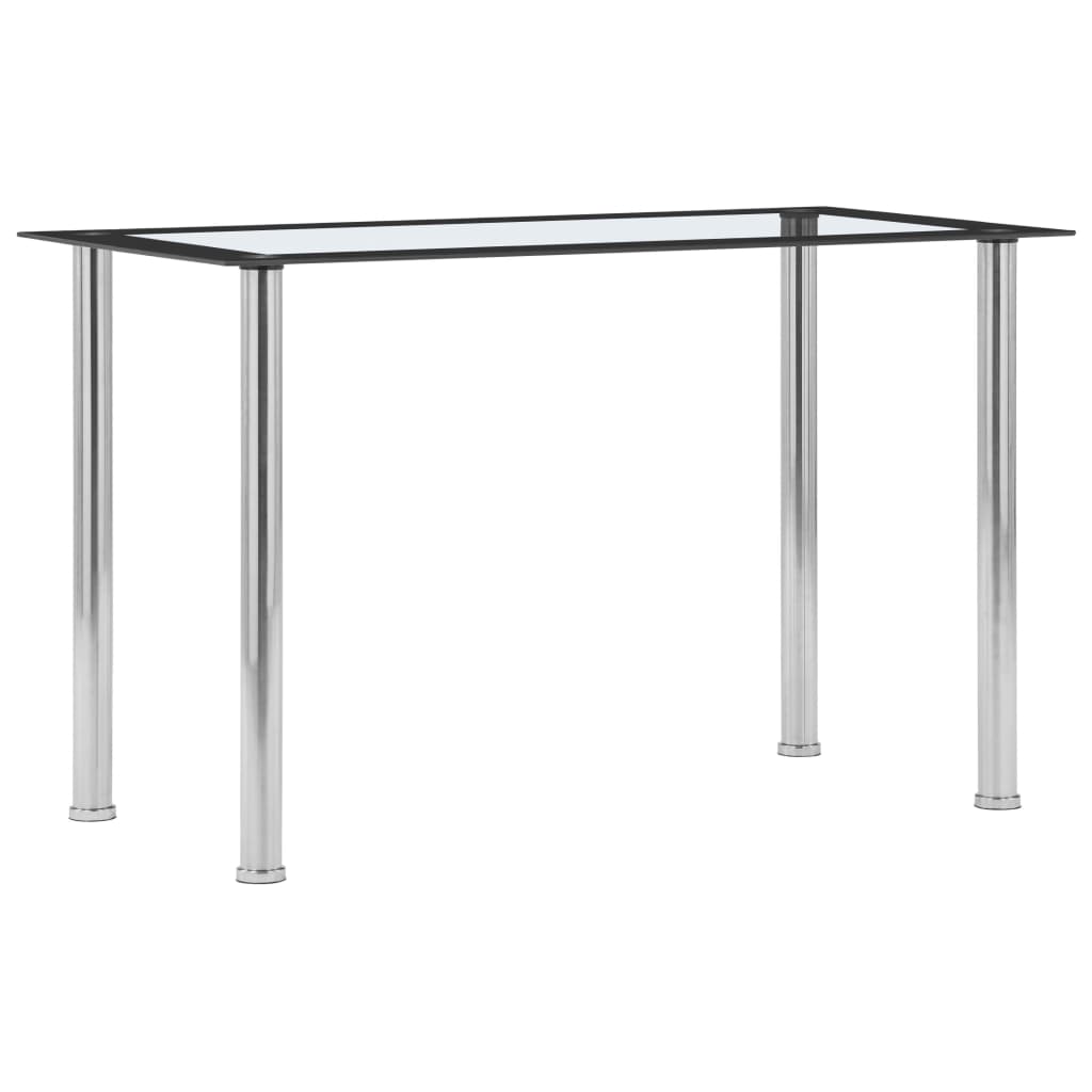 Vetonek Mesa de comedor vidrio templado negro transparente 120x60x75 cm