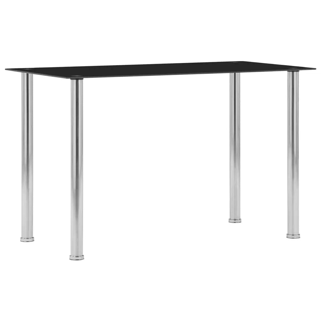 Vetonek Mesa de comedor de vidrio templado negro 120x60x75 cm