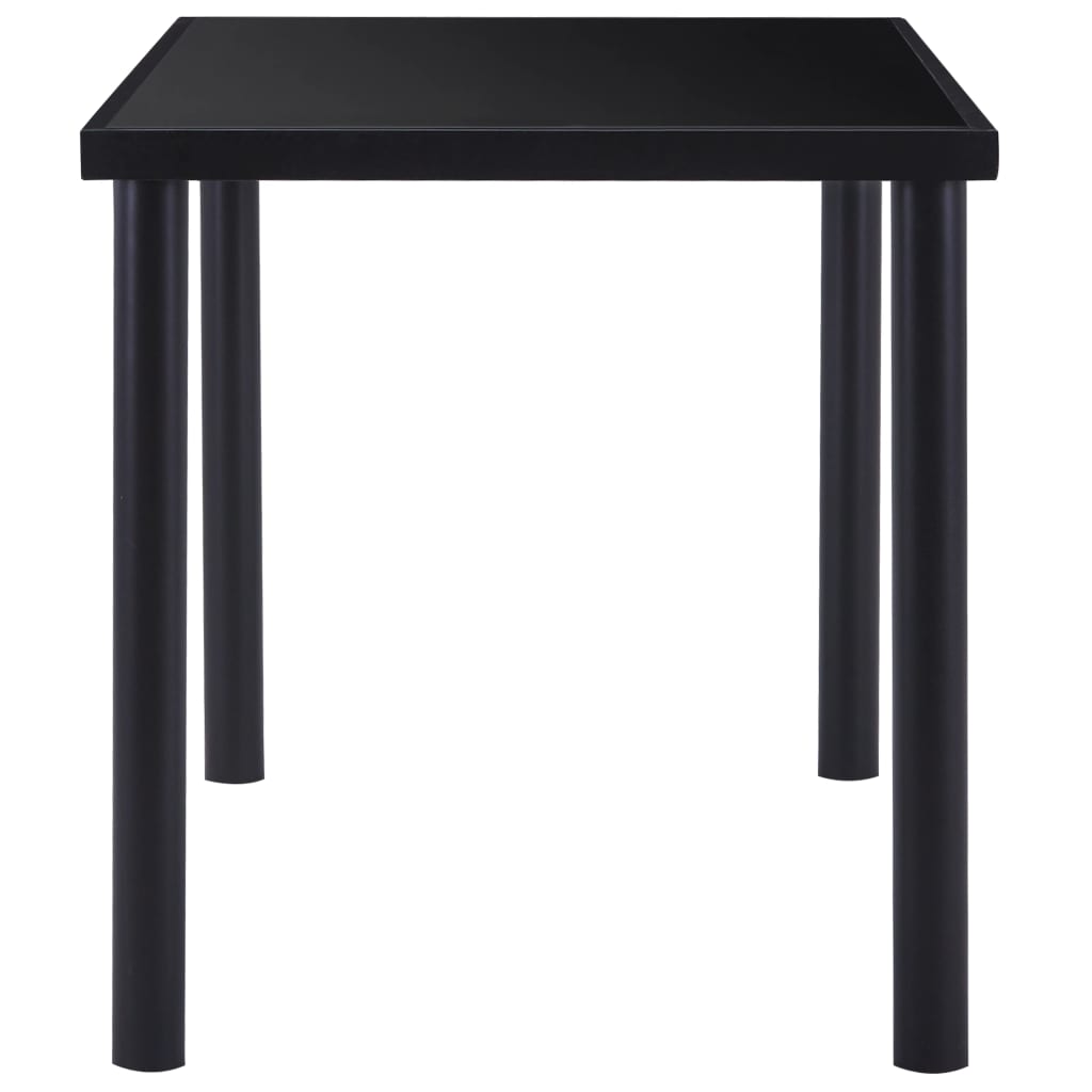 Mesa de comedor de vidrio templado negro 140x70x75 cm