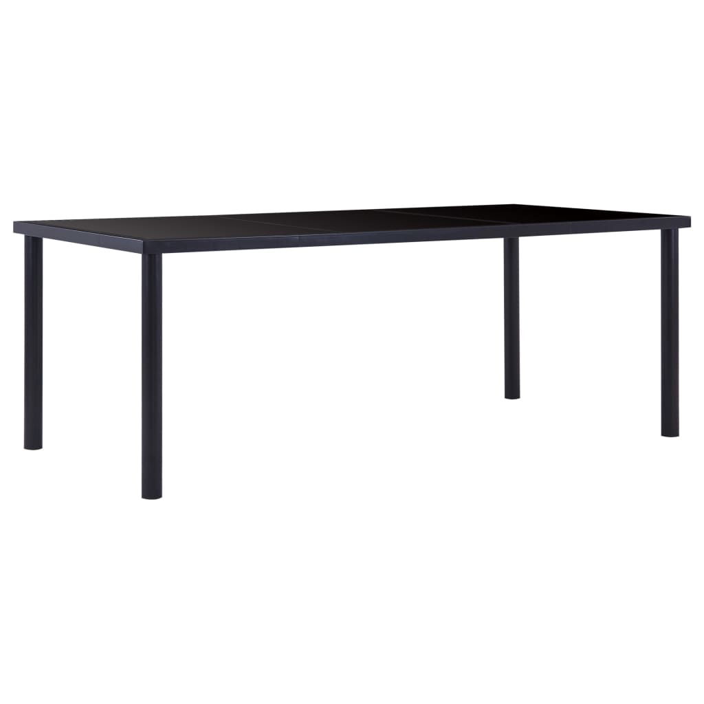 Vetonek Mesa de comedor de vidrio templado negro 200x100x75 cm