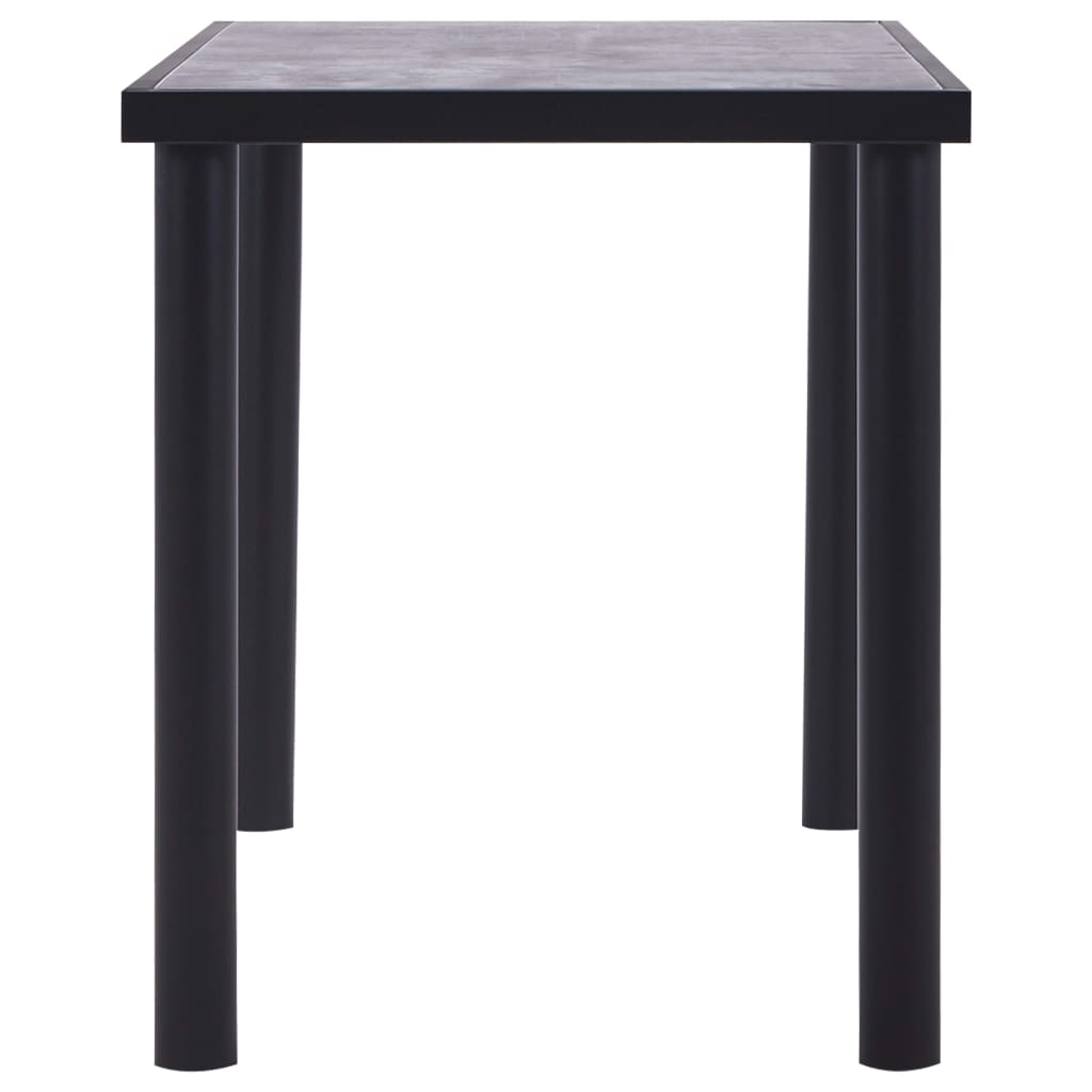 Mesa de comedor de MDF negro y gris hormigón 120x60x75 cm