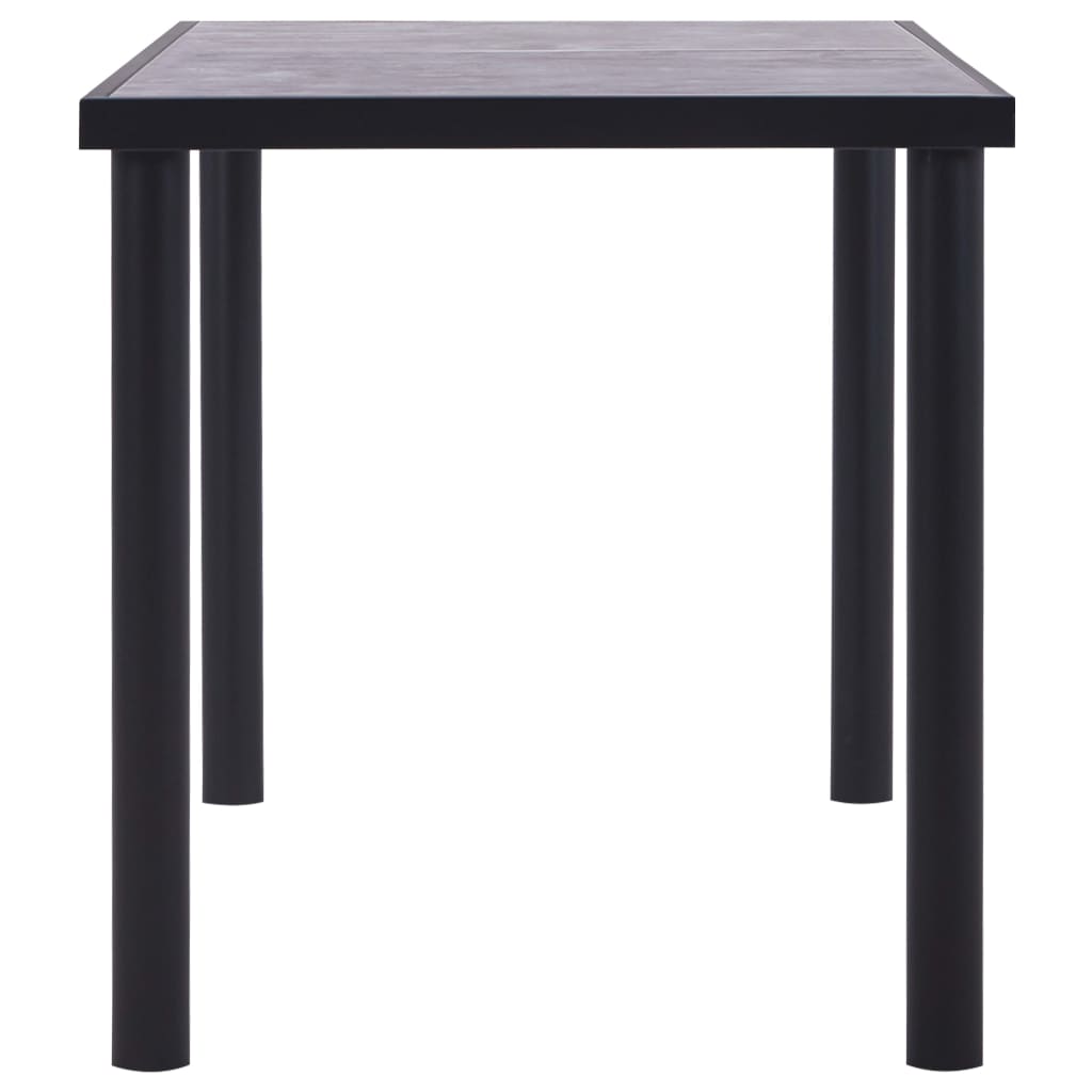 Mesa de comedor de MDF negro y gris hormigón 140x70x75 cm