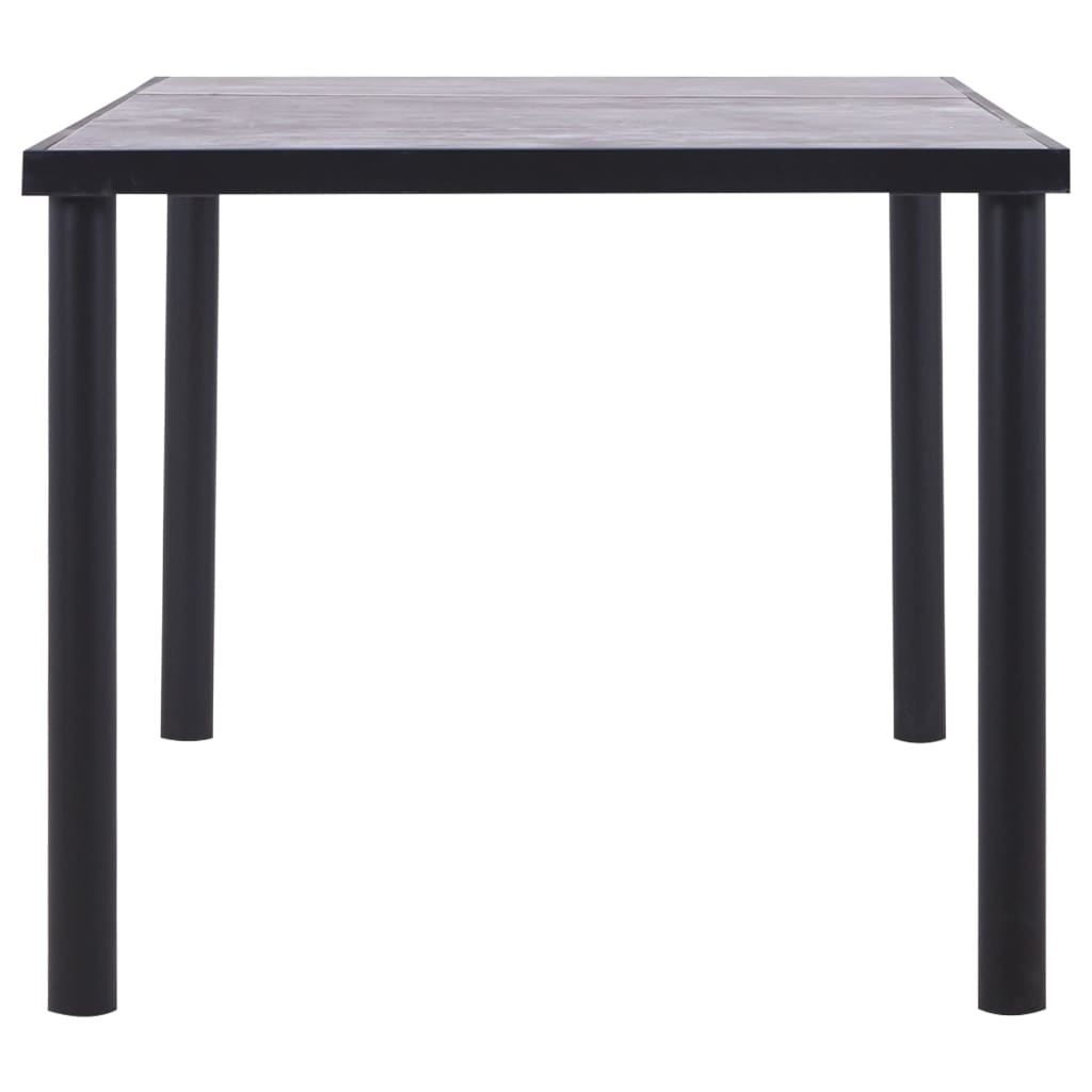 Mesa de comedor de MDF negro y gris hormigón 180x90x75 cm