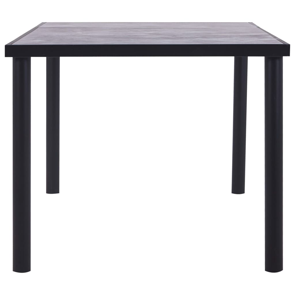 Mesa de comedor de MDF negro y gris hormigón 200x100x75 cm