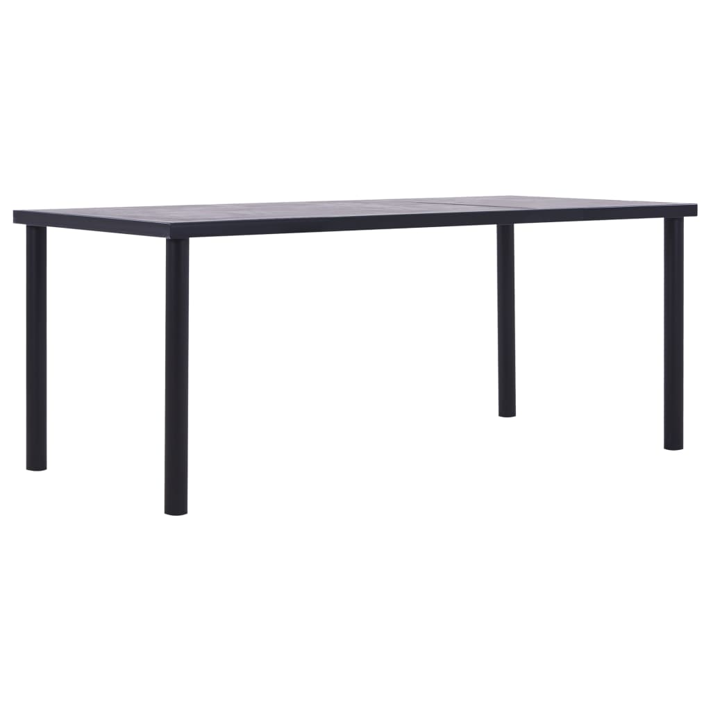 Vetonek Mesa de comedor de MDF negro y gris hormigón 200x100x75 cm