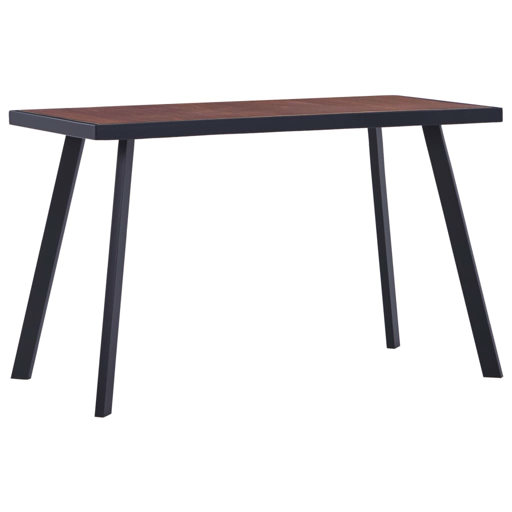 Vetonek Mesa de comedor MDF natural y negro 120x60x75 cm