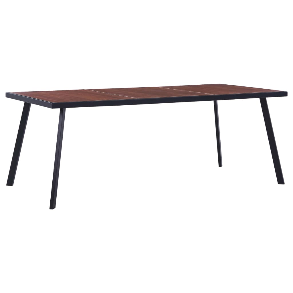 Vetonek Mesa de comedor MDF natural y negro 200x100x75 cm