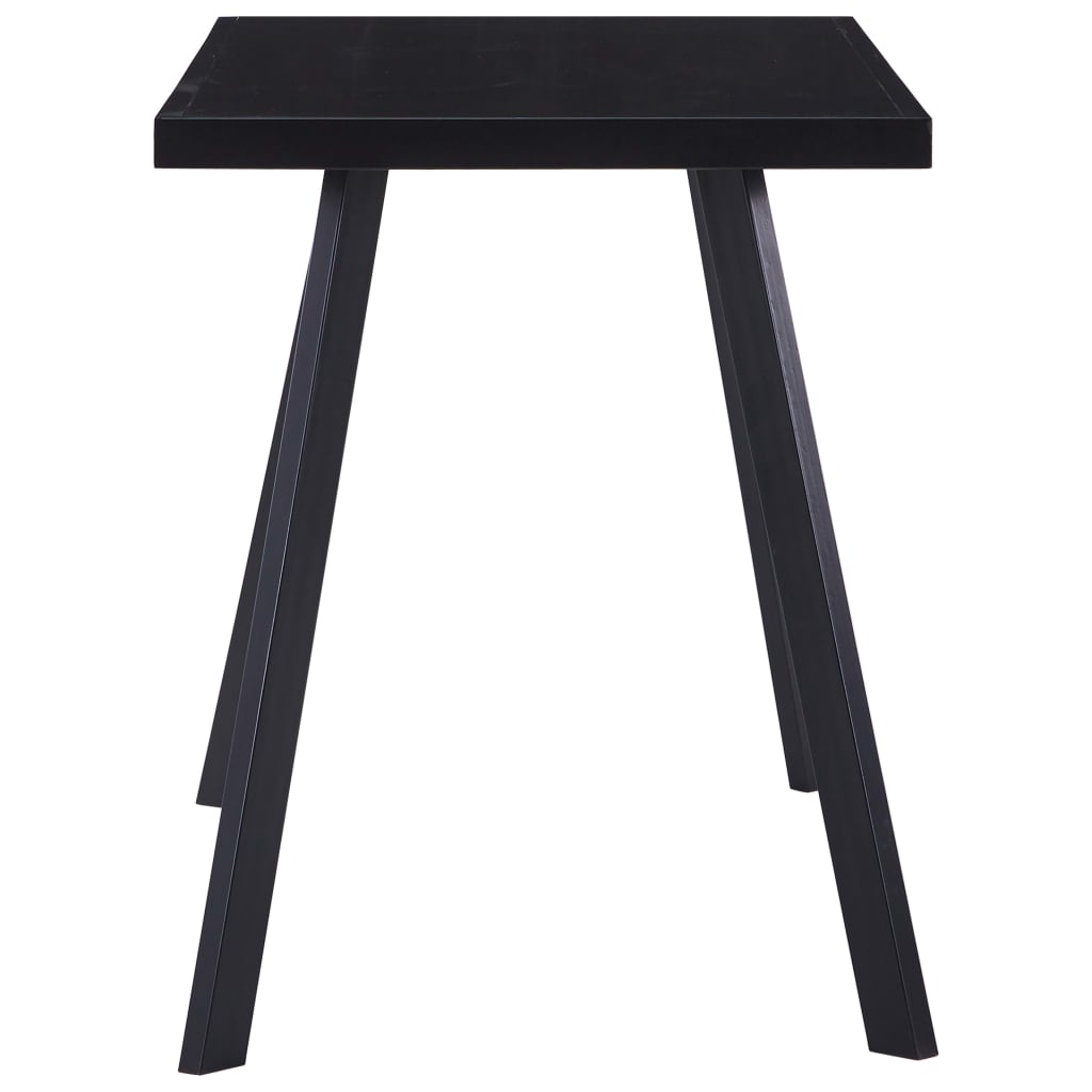 Mesa de comedor de vidrio templado negro 120x60x75 cm