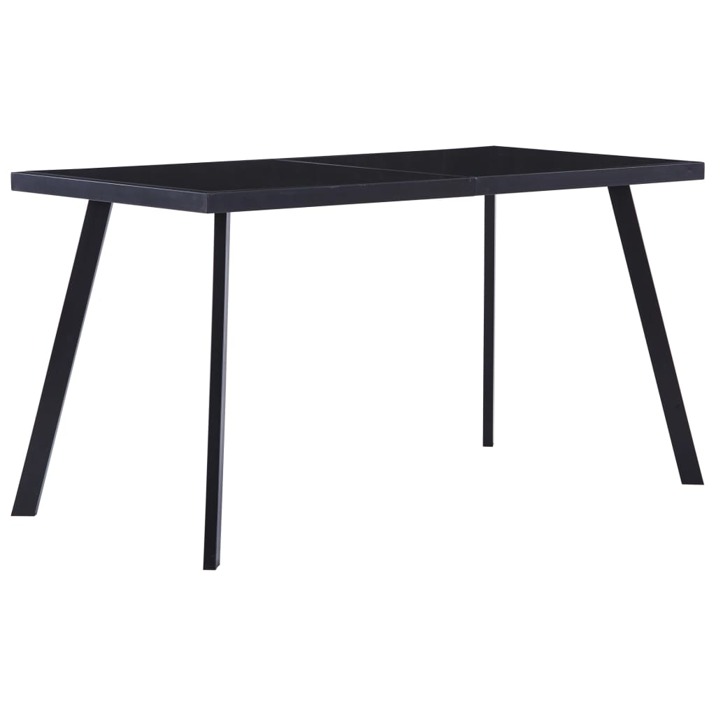   Vetonek Mesa de comedor de vidrio templado negro 140x70x75 cm