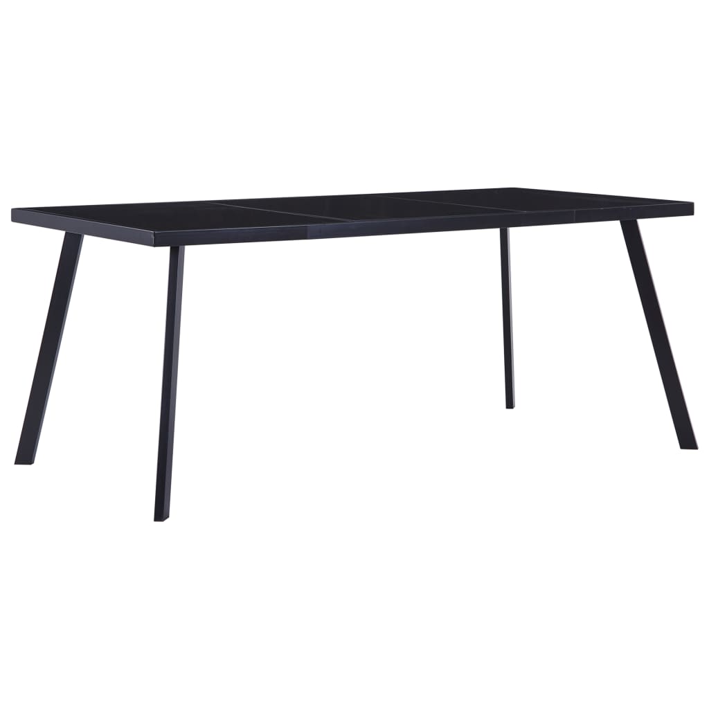   Vetonek Mesa de comedor de vidrio templado negro 160x80x75 cm