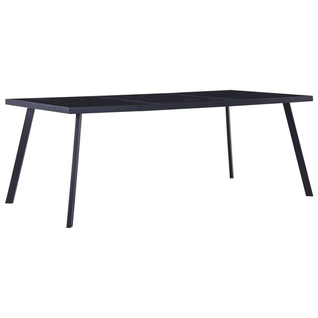 Vetonek Mesa de comedor de vidrio templado negro 200x100x75 cm