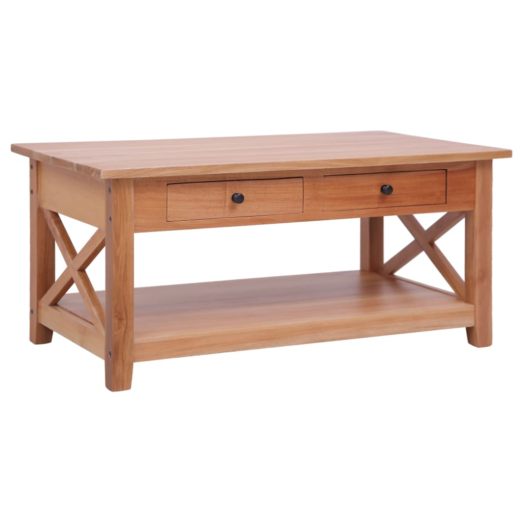 Vetonek Mesa de centro de madera maciza de caoba 100x55x46 cm