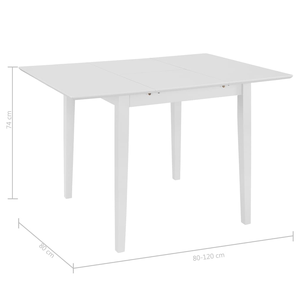 Juego de muebles de comedor 5 piezas MDF blanco vidaXL