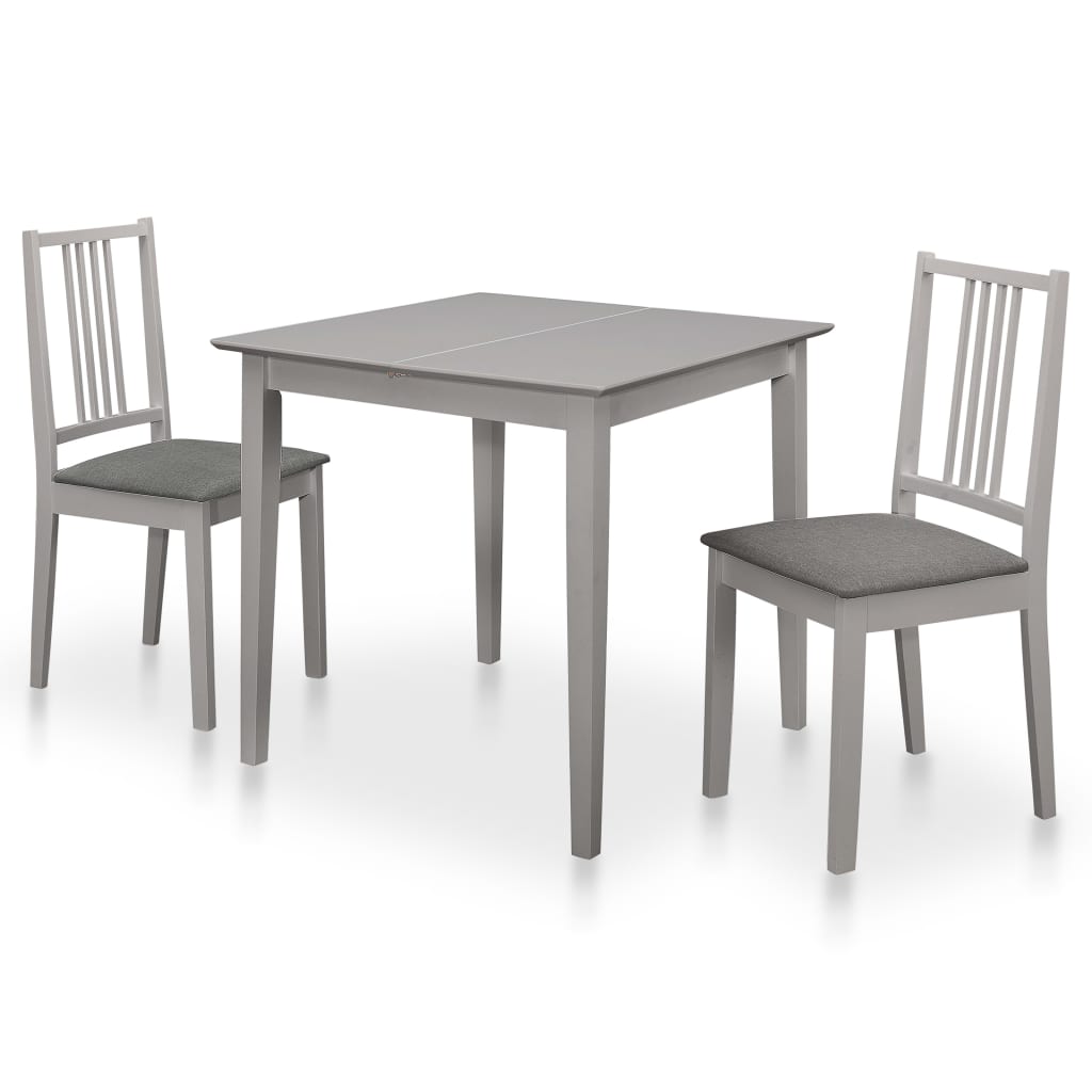 Vetonek Juego de muebles de comedor 3 piezas MDF gris