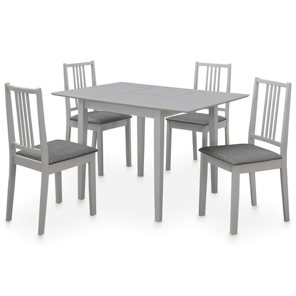 Vetonek Juego de muebles de comedor 5 piezas MDF gris